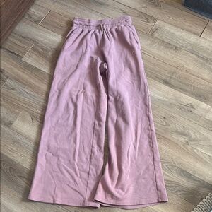 Wide-Leg Rose Pink Jogger Pants with Drawstring Waist